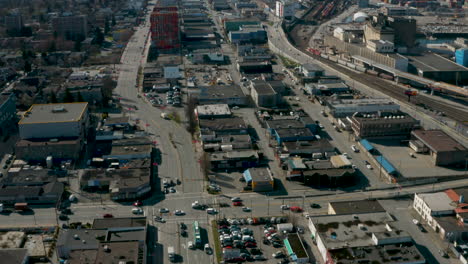 Aerial-reveal-of-the-scenic-downtown-Vancouver-city-skyline