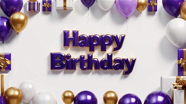 Sfondo di compleanno con palloncini e regali
