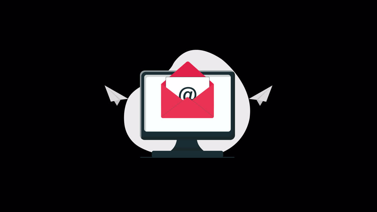 Animated Email Notification on Desktop Computer Screen