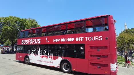 red hop-on hop-off bus tour in istanbul