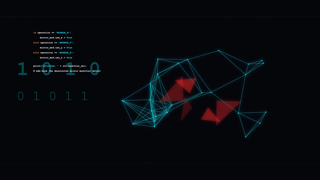 Abstract Digital Network Visualization with Programming Code Overlay