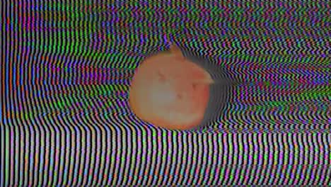 glitching static image with color distortion