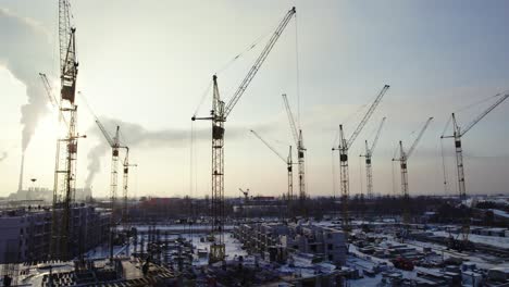 construction site in winter