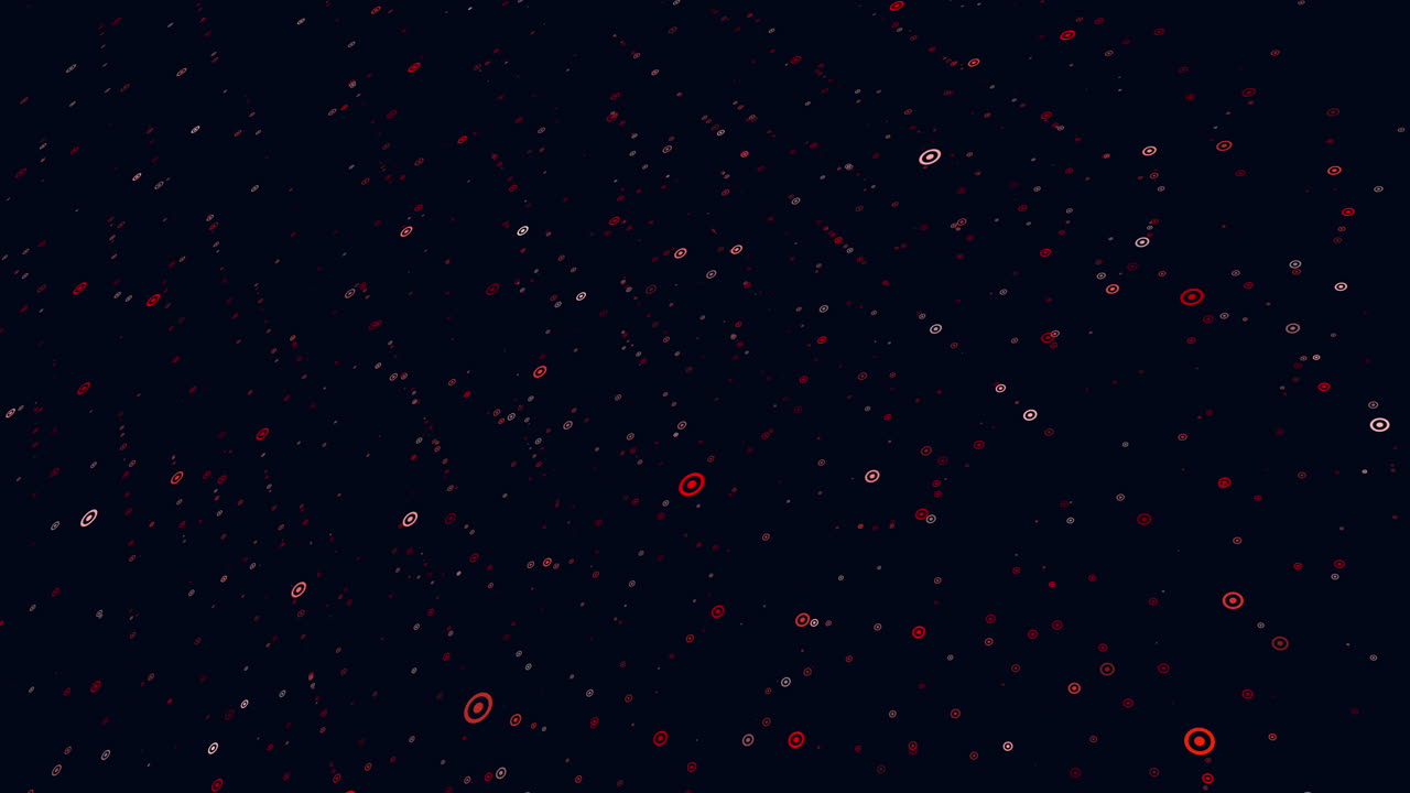 anillos y puntos de neón brillantes en una galaxia oscura