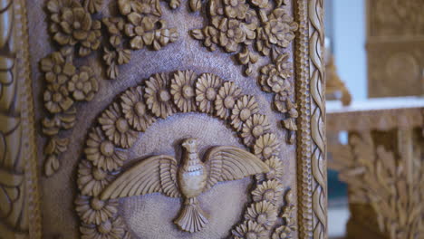 а beautiful close up of carving in a medieval monastery in budapest