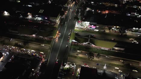 Night-hyperlapse-Ecatepec,-avenue-lights,-Mexico