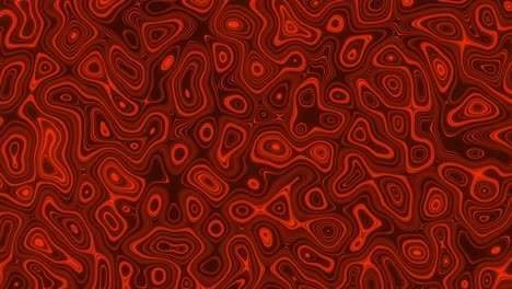 Animation-Mehrerer-Rot-Leuchtender-Flüssiger-Formen,-Die-Wirbelnd-Und-Sanft-Fließen