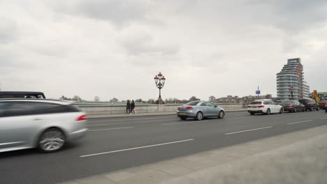 busy street on a bridge in an urban environment