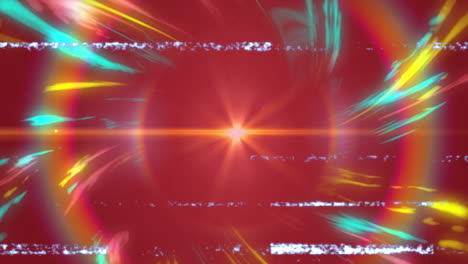 animación de la interferencia sobre rastros de luz sobre fondo rojo