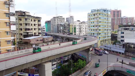 cityscape of dhaka, bangladesh with elevated highway