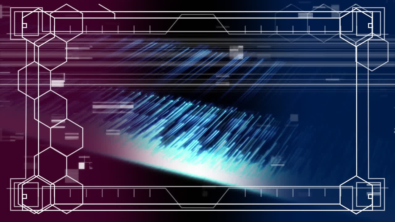 배경에 빛 레이저와 함께  ⁇ 벌처럼 hezagoneseems의 내부 많은 프레임