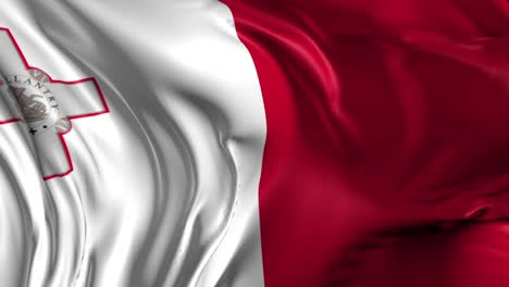 beautiful 3d animation of the malta flag in loop mode