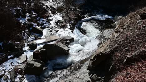 Río-Rápido-Que-Fluye-En-La-Montaña-Osogovo-Macedonia-Del-Norte-Durante-El-Invierno