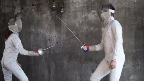 female fencers in action