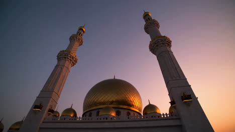 majestic mosque at sunset