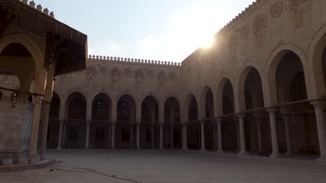 courtyard of sultan al-mu'ayyad mosque, cairo in egypt. panning