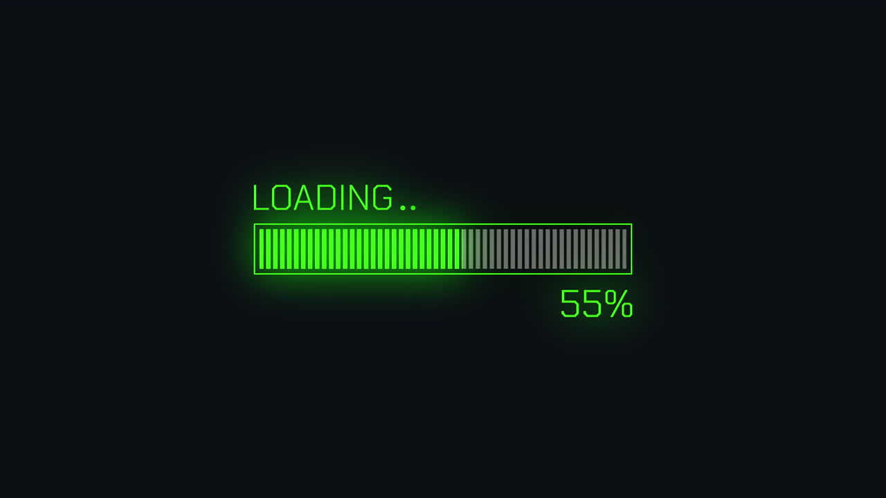 Animated Green Loading Progress Bar with Percentage Indicator