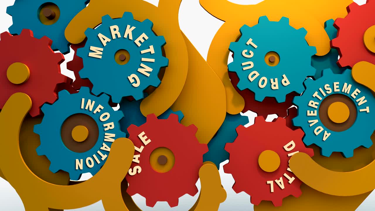 Colored Wheels 3D Animation - Seamless Loop