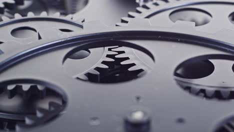 close up shot of  black gear cogs rotating