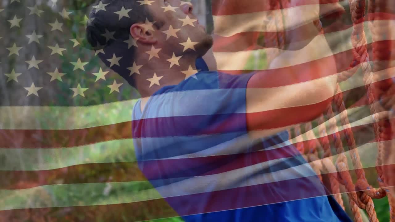 hombre haciendo curso de cuerda