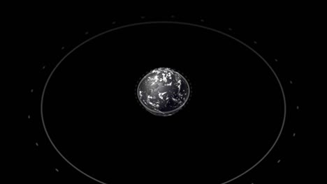 computer generated planet earth in the center of universe.