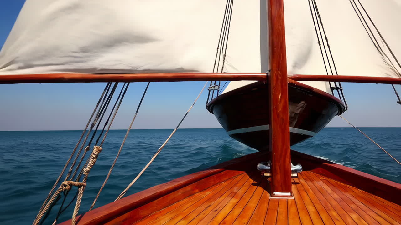 바다 에서 항해 하는 배