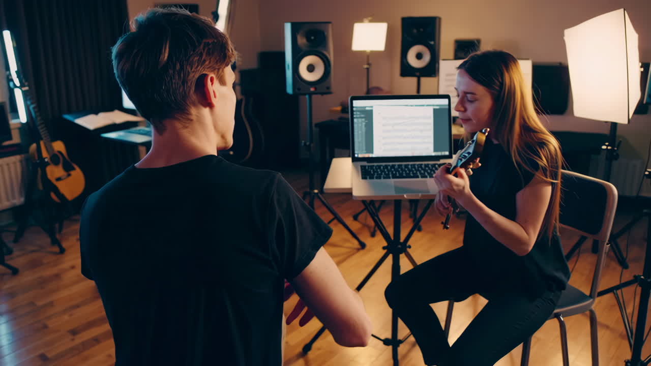 Music Lesson in a Home Studio