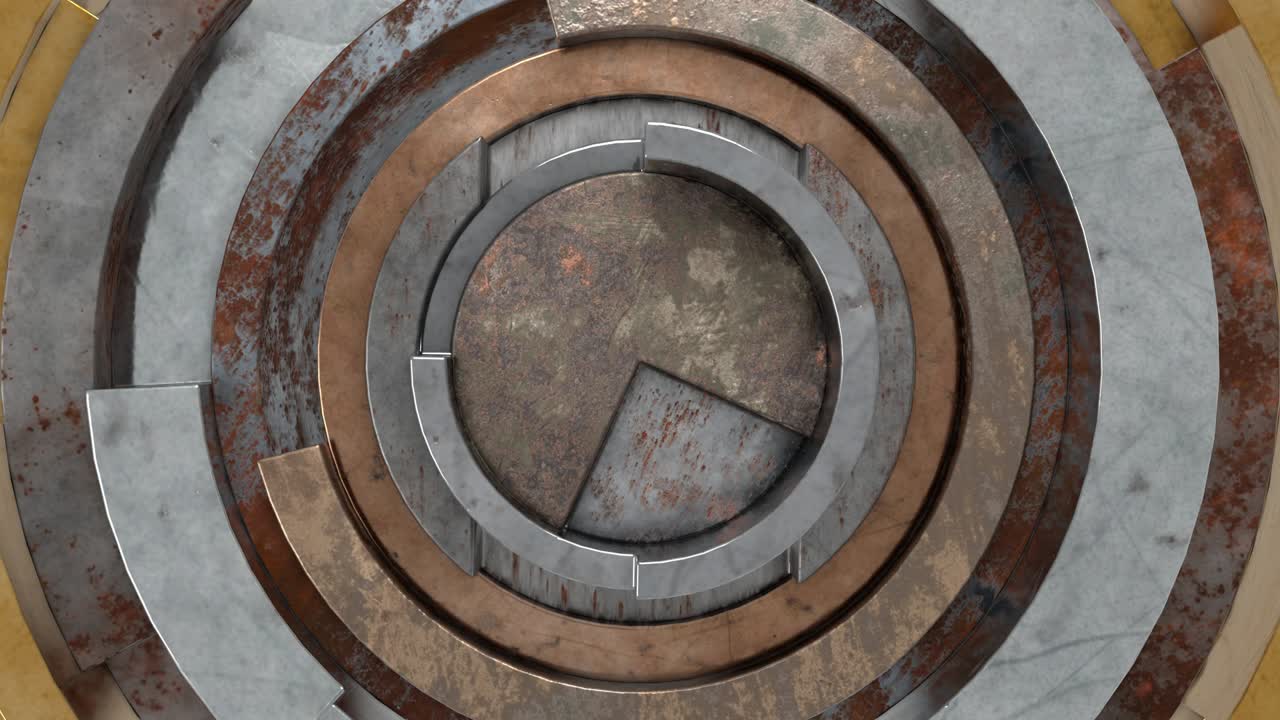 абстрактный фон в форме ржавого круга. 3d-анимация с разрешением 4k.