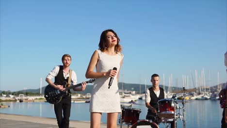 band performing live at the waterfront