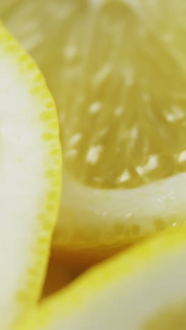 close-up of slice lemons