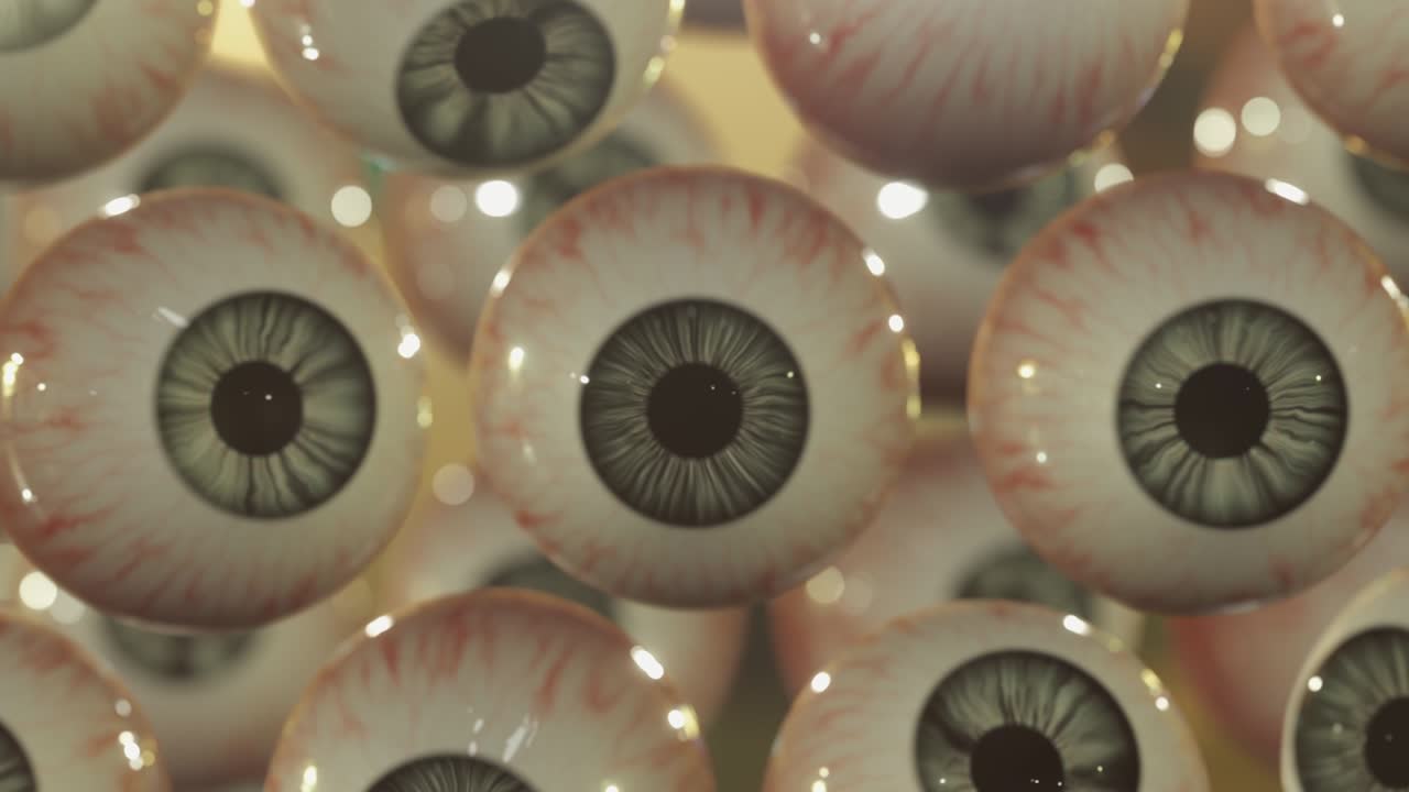 외계인의 눈, 눈알이 관찰하고, 시각 루프를 둘러보고, 공상 과학.