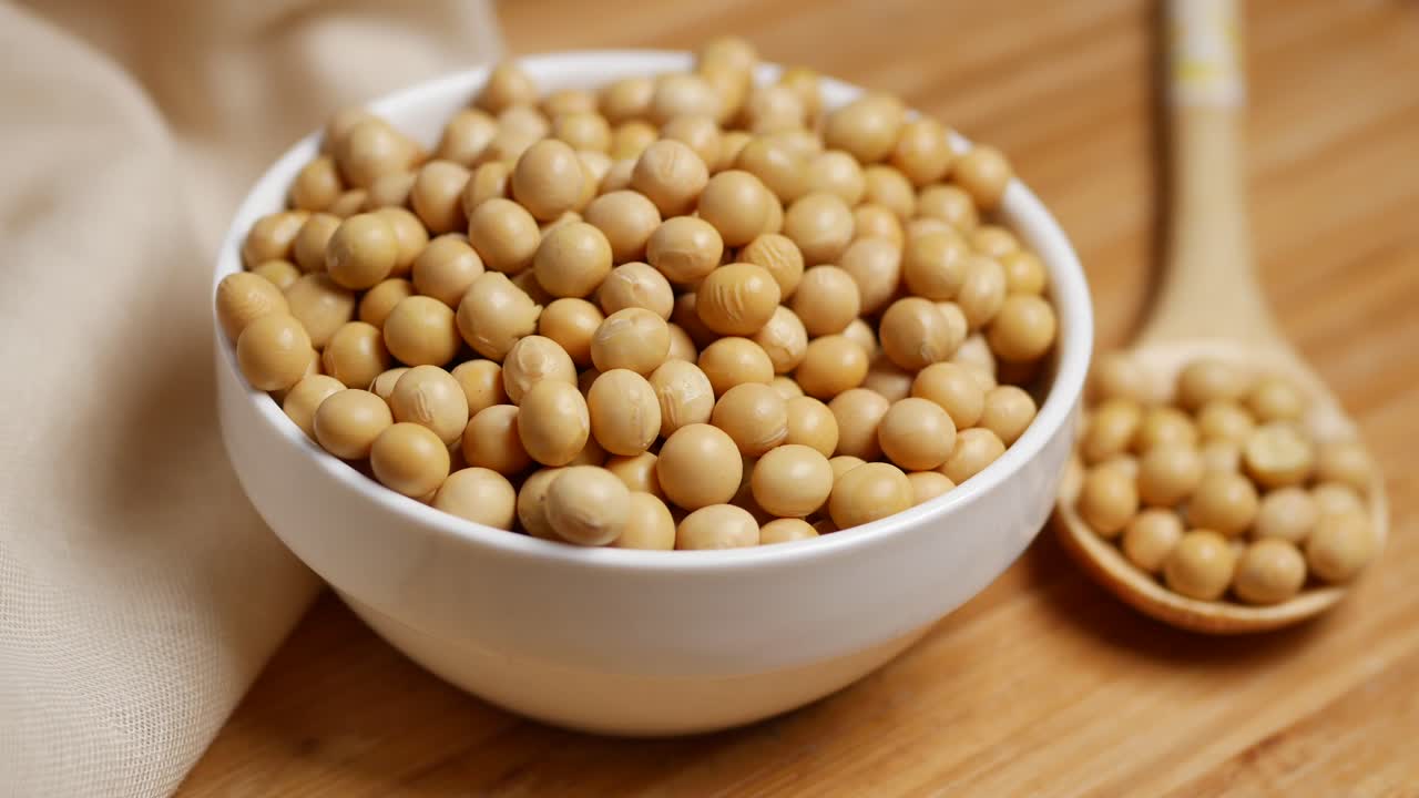 , cerrarse de semillas de soja crudas ,