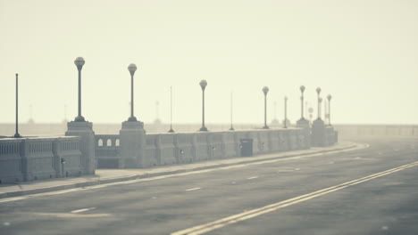 empty foggy city street