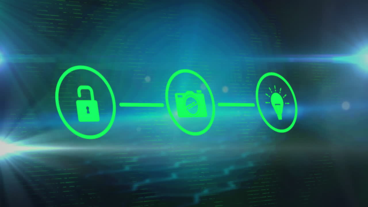 라이트 스 ⁇  위의 아이콘으로 연결 네트워크의 애니메이션