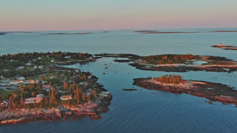 cape harbor in beautiful sunlight wide aerial shot