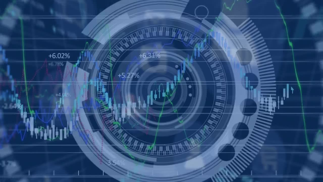 Animation of scope scanning and data processing on screens