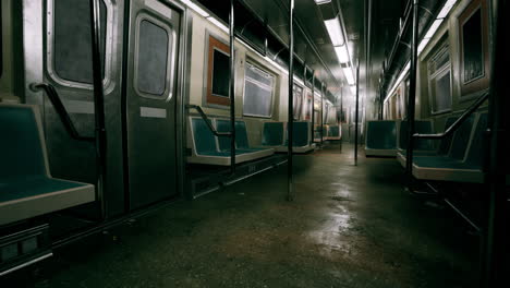 empty subway car in underground metro