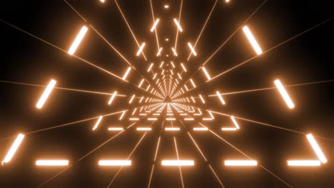 Fondo-De-Animación-De-Bucle-Vj-De-Luz-Láser-Naranja-De-Túnel-Triangular-4k