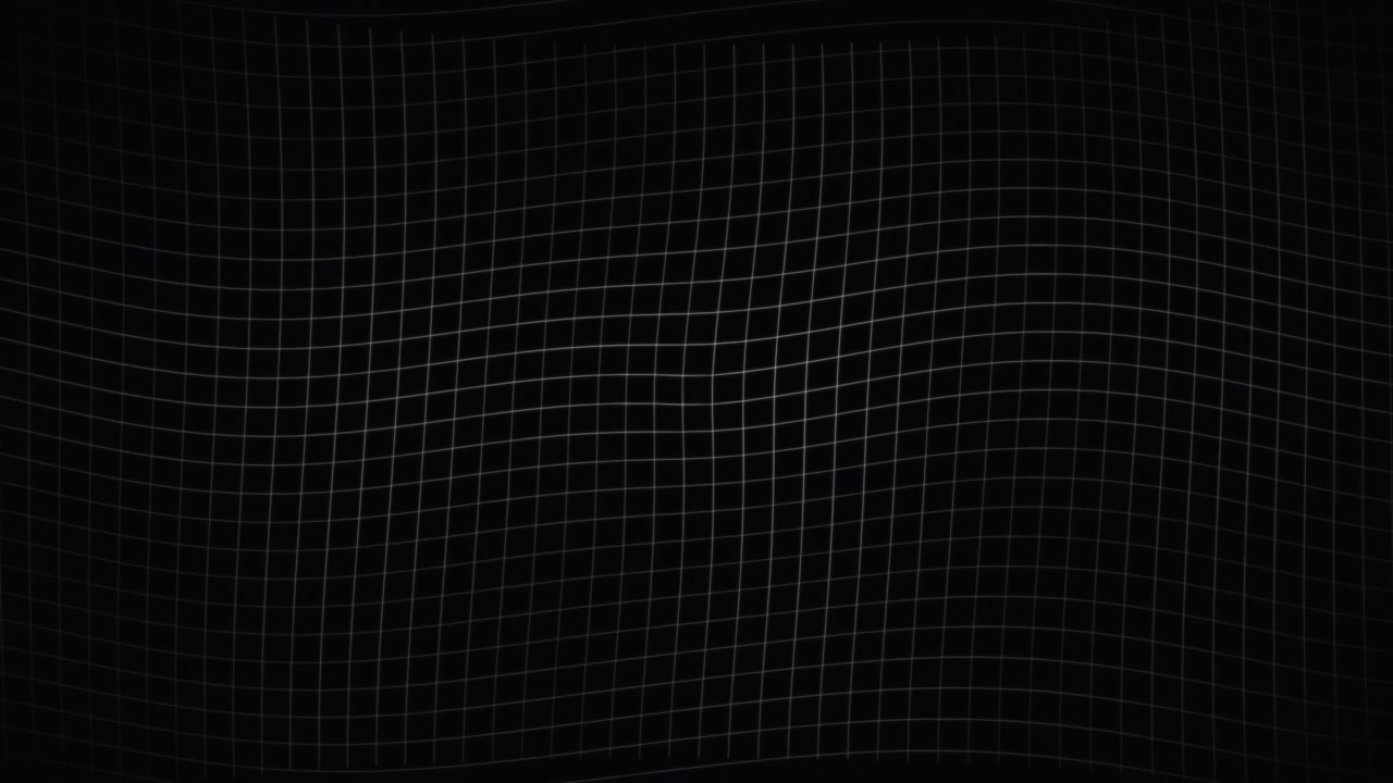 Abstract Motion Background with Wavy White Grid Lines on Black