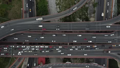 highway with a traffic with a view of