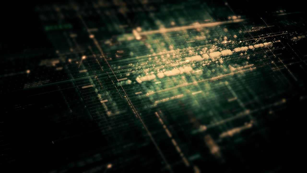 Advanced data matrix simulation UI with cutting-edge digital environment with a dynamic and immersive display of interconnected data matrix information networks systems background