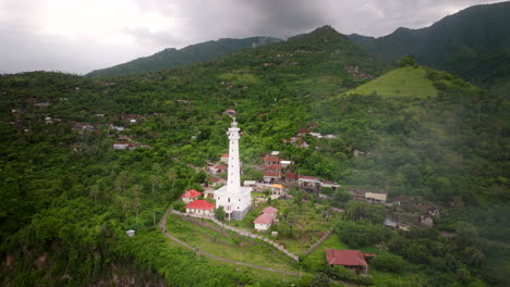 Peaceful-picturesque-paradise-location,-Bali-northern-east-coast-landmark