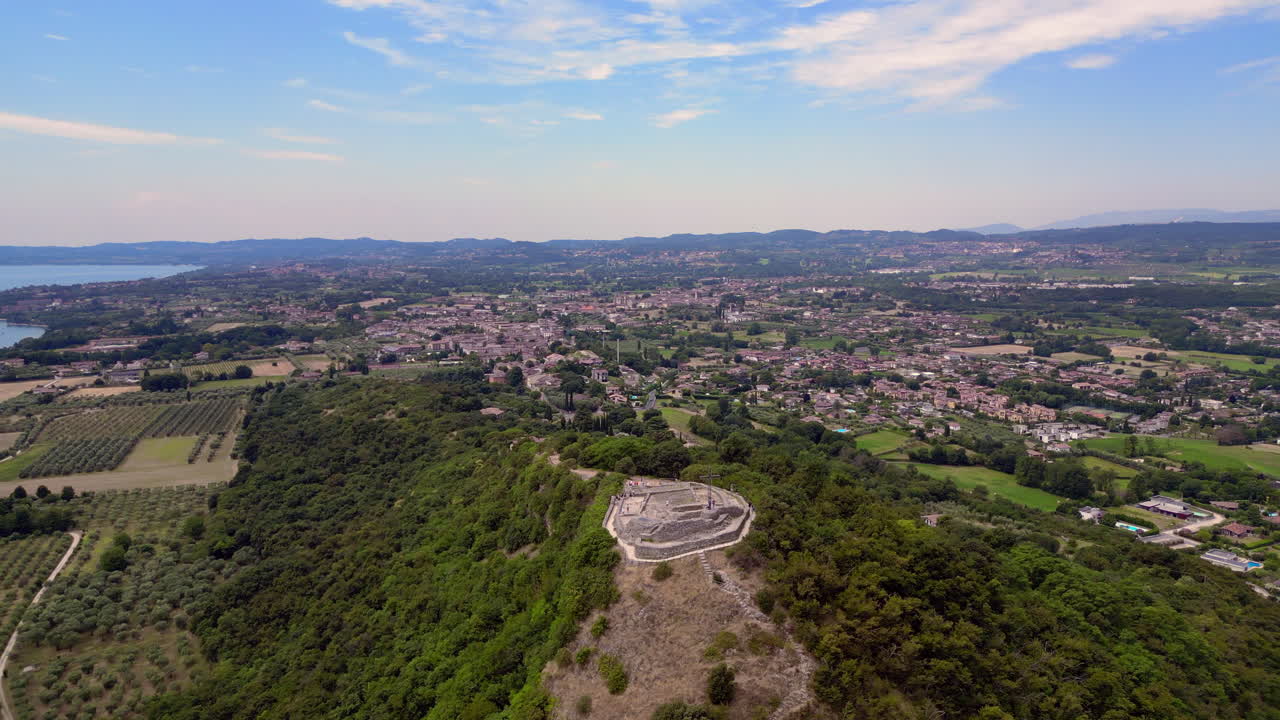 Aerial view of the "Rocca di Manerba" on Garda Lake
