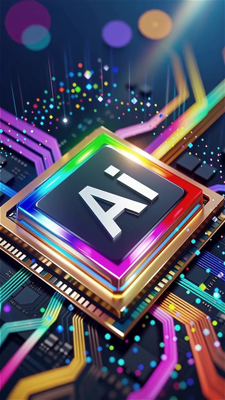 Futuristic AI Chip Motherboard Technology Background