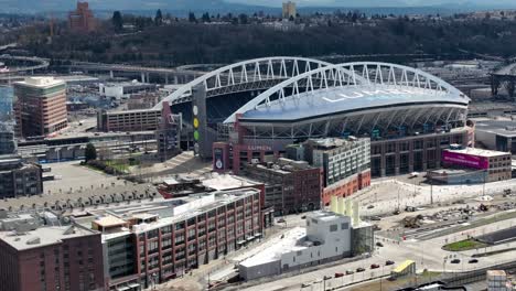 aerial view of lumen field stadium in seattle