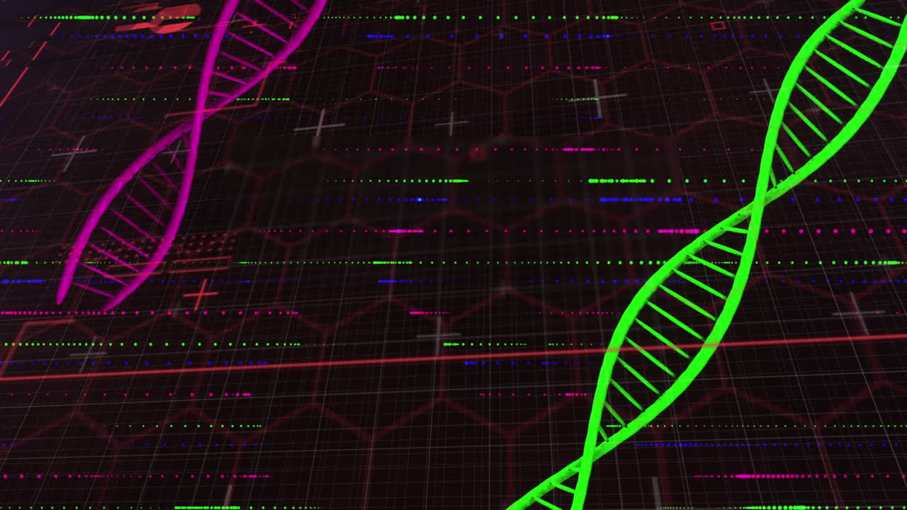 animación de formas sobre cadenas de adn