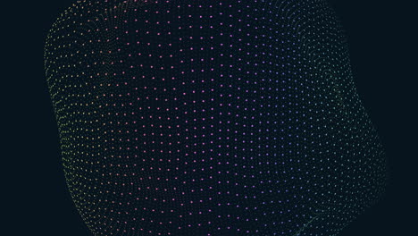 puntos de neón en movimiento en forma abstracta en el espacio negro