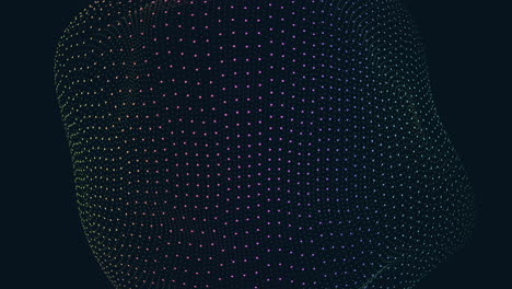 motion neon dots in abstract shape in black space