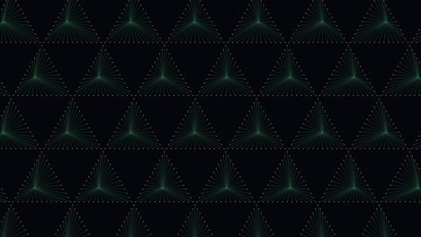 symmetrical black and green triangle pattern