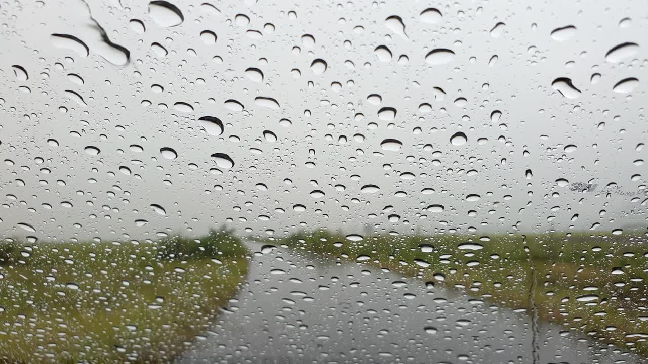 Rain drops on windows.